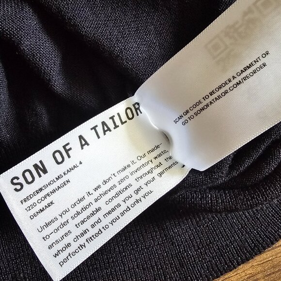 Son of a Tailor 100% Merino Wool Classic Pullover Lightweight Sweater XL Navy - Picture 7 of 8